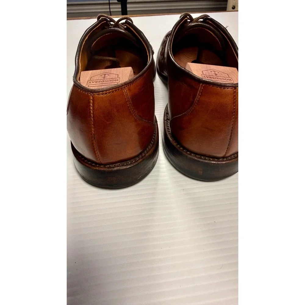 Allen Edmonds Hersey Woven Leather Split Toe Derby Shoes Brown Men's 11.5 B